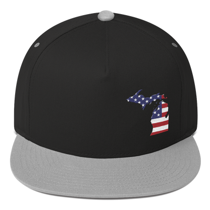 Michigan Flat Bill Snapback (Patriotic Edition)