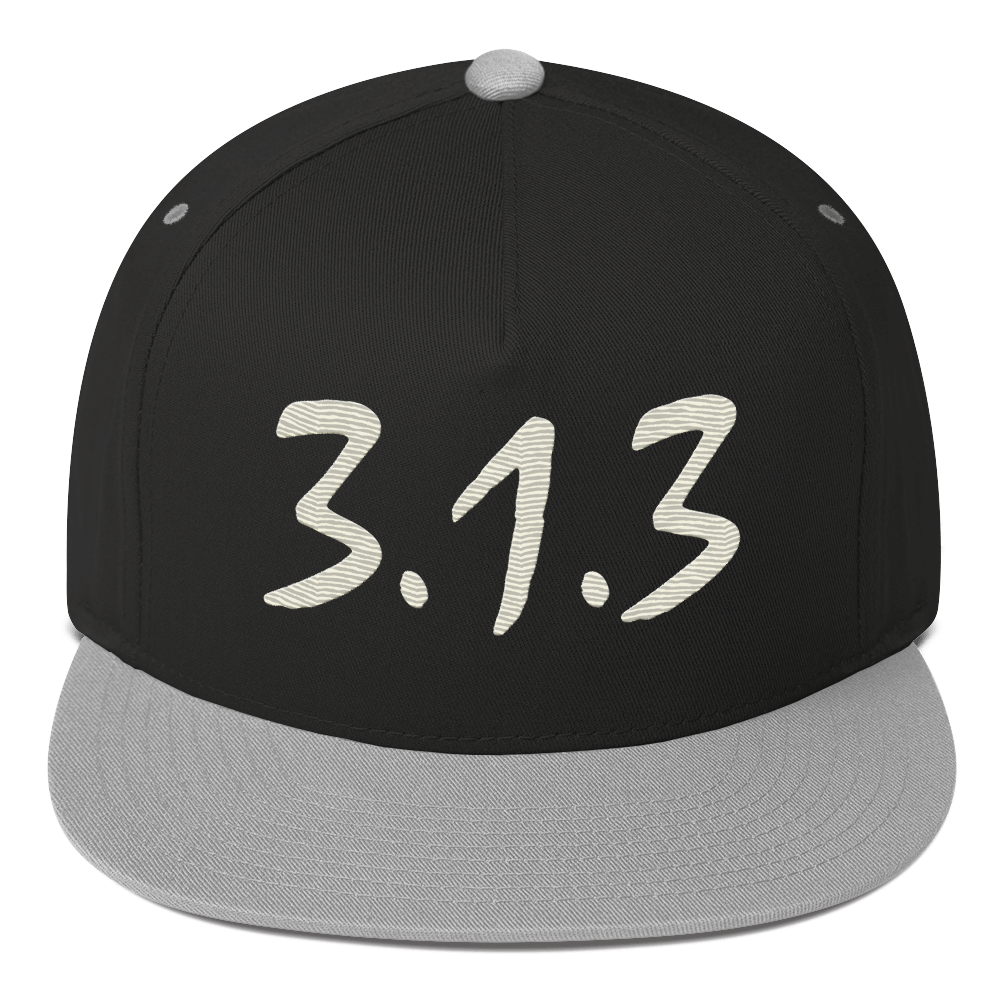 Detroit '313' Snapback (Compton Font) | 5-Panel - Ivory White