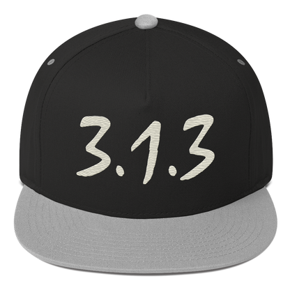 Detroit '313' Snapback (Compton Font) | 5-Panel - Ivory White