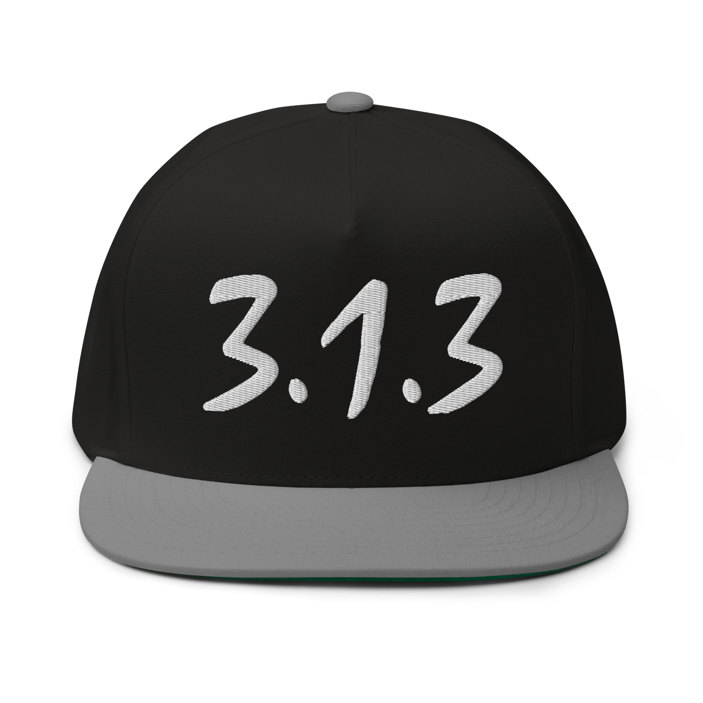 Detroit '313' Snapback (Compton Font) | 5-Panel - White/Black