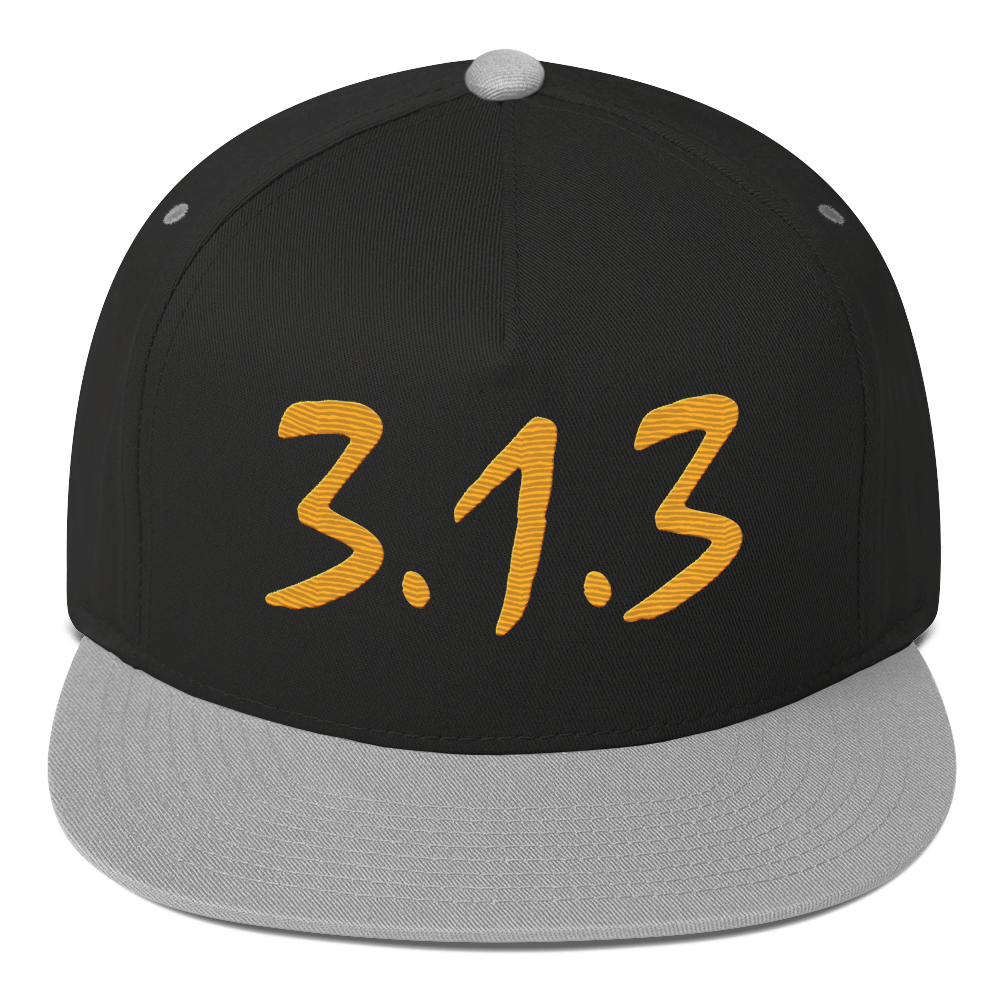 Detroit '313' Snapback (Compton Font) | 5-Panel - Gold