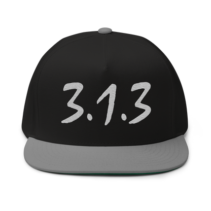 Detroit '313' Snapback (Compton Font) | 5-Panel - Platinum