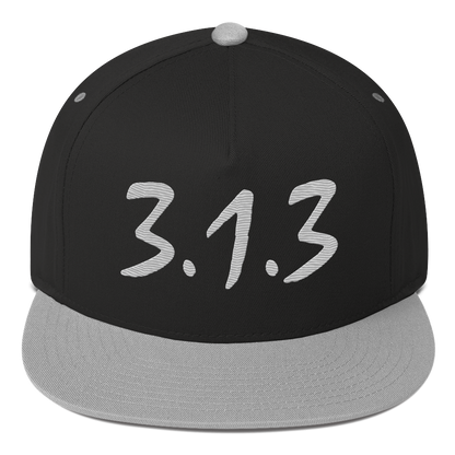 Detroit '313' Snapback (Compton Font) | 5-Panel - Platinum