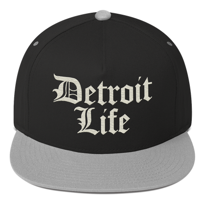 'Detroit Life' Snapback | 5-Panel - Ivory White