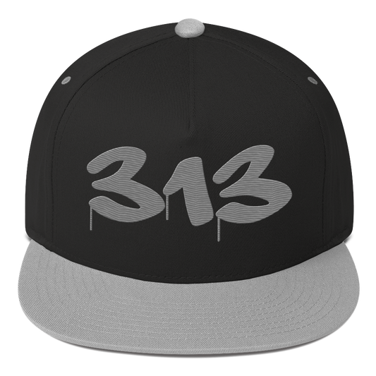 Detroit '313' Snapback (Tag Font) | 5-Panel - Grey