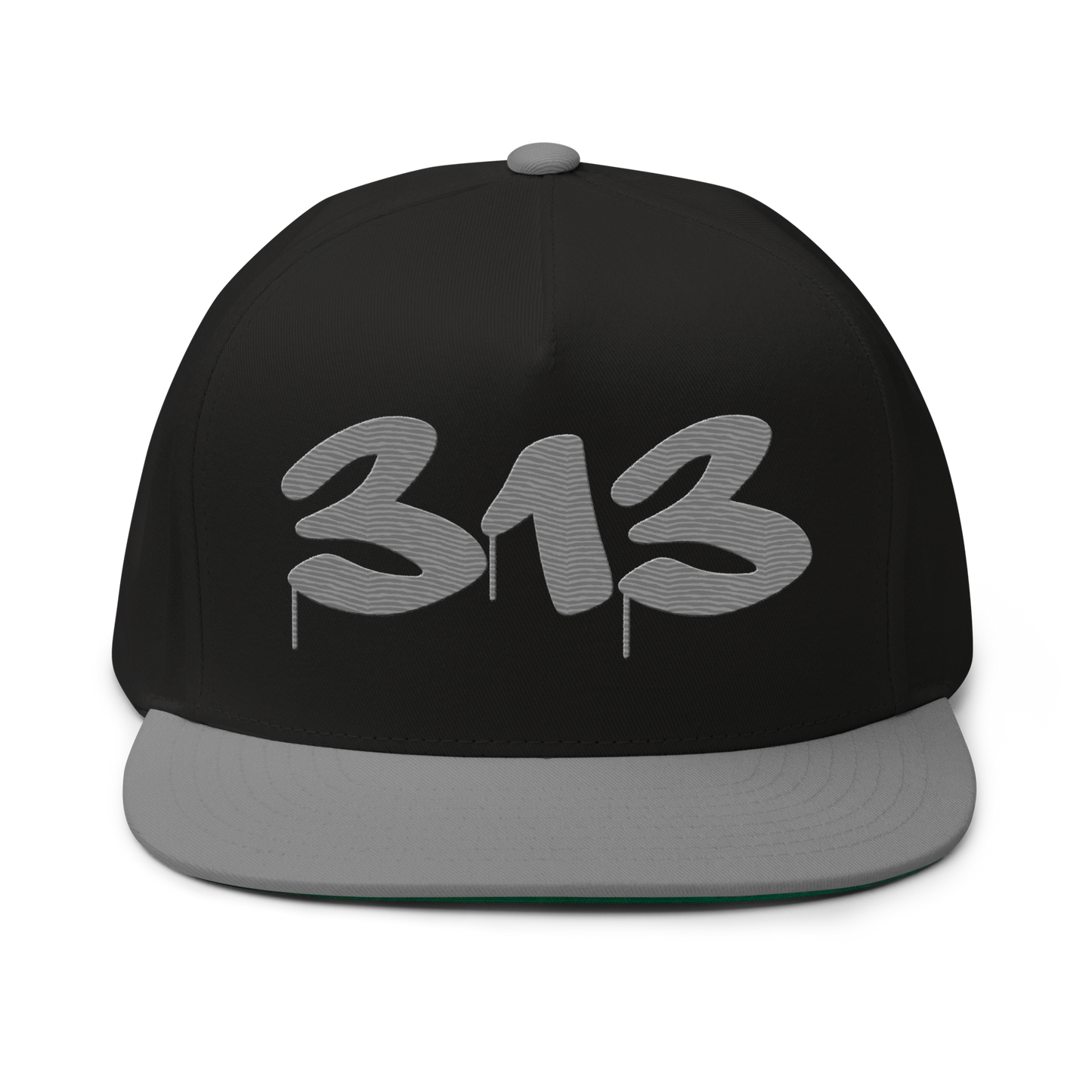 Detroit '313' Snapback (Tag Font) | 5-Panel - Grey