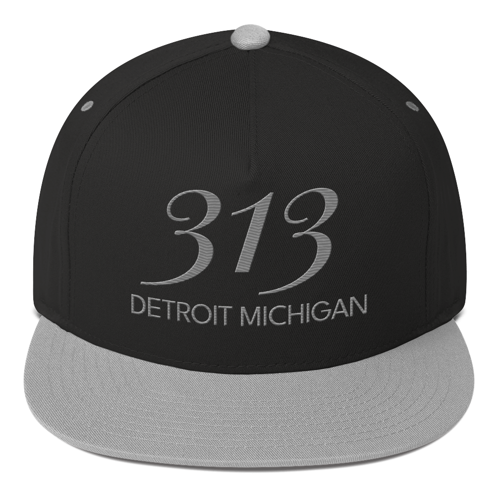 '313 Detroit Michigan' Snapback | 5-Panel - Grey