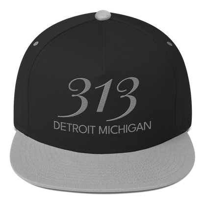 '313 Detroit Michigan' Snapback | 5-Panel - Grey