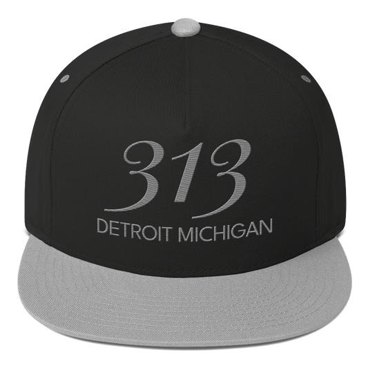 '313 Detroit Michigan' Snapback | 5-Panel - Grey