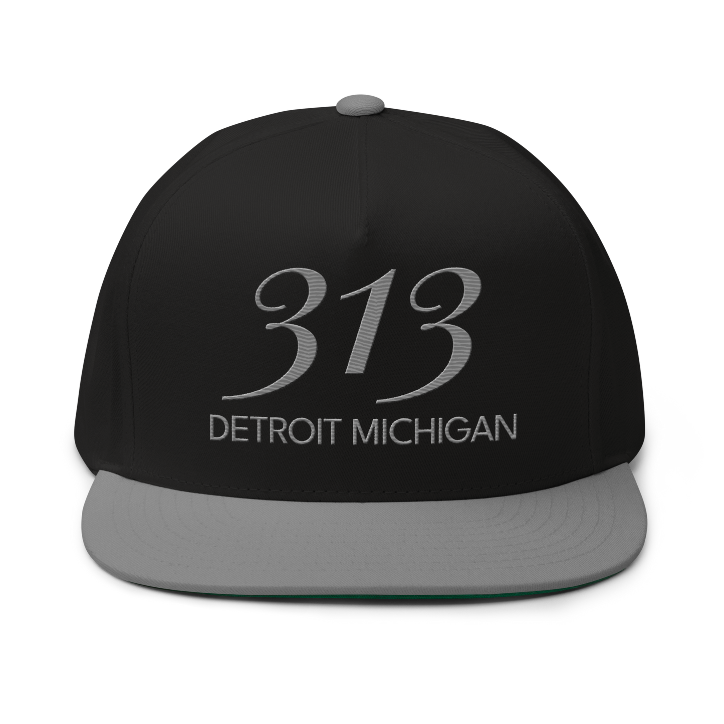 '313 Detroit Michigan' Snapback | 5-Panel - Grey