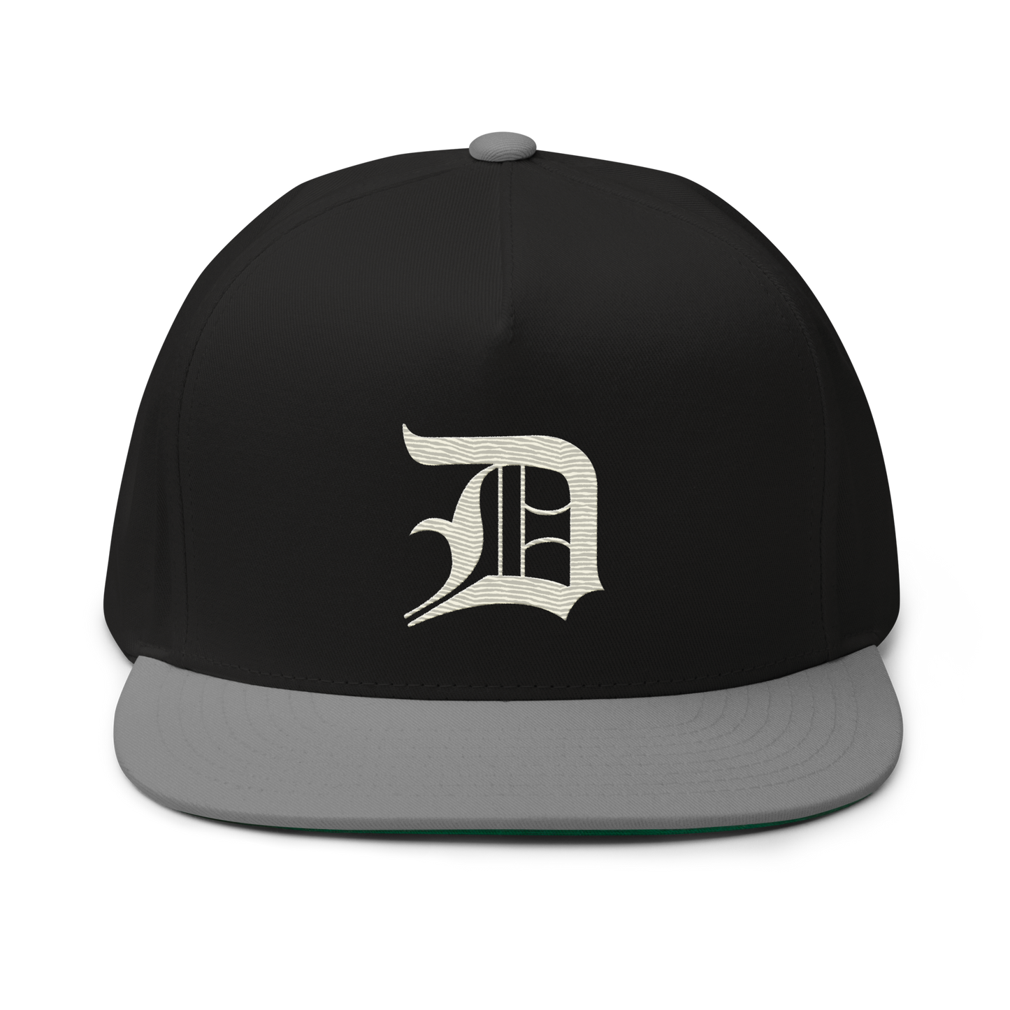 Detroit 'Old English D' Flat Bill Snapback (Ivory White)