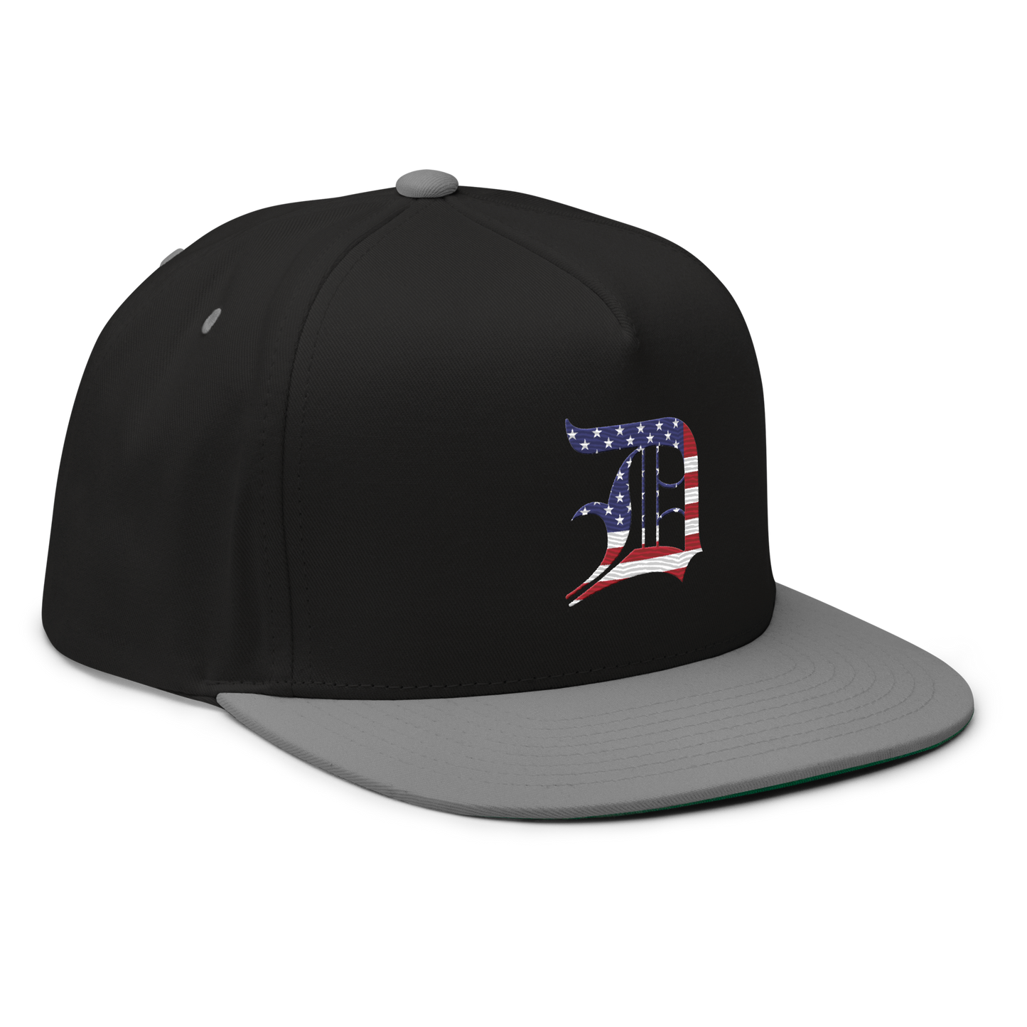 Detroit 'Old English D' Flat Bill Snapback (Patriotic Edition)