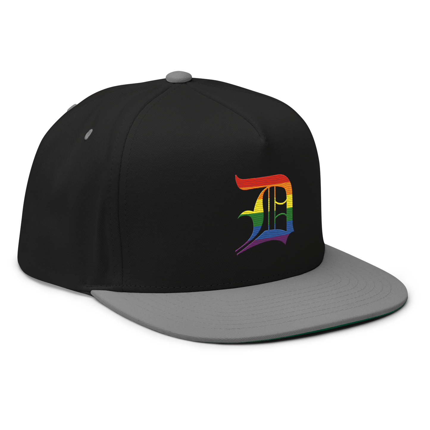 Detroit 'Old English D' Flat Bill Snapback (Rainbow Pride Edition)