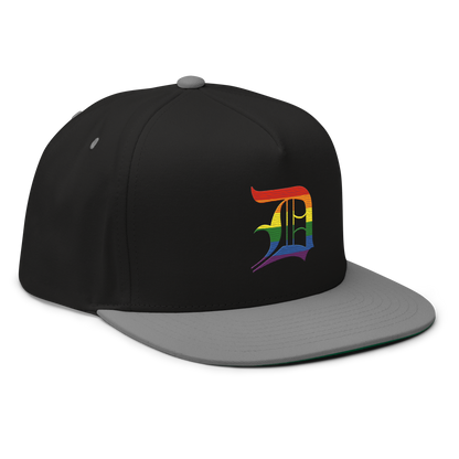 Detroit 'Old English D' Flat Bill Snapback (Rainbow Pride Edition)