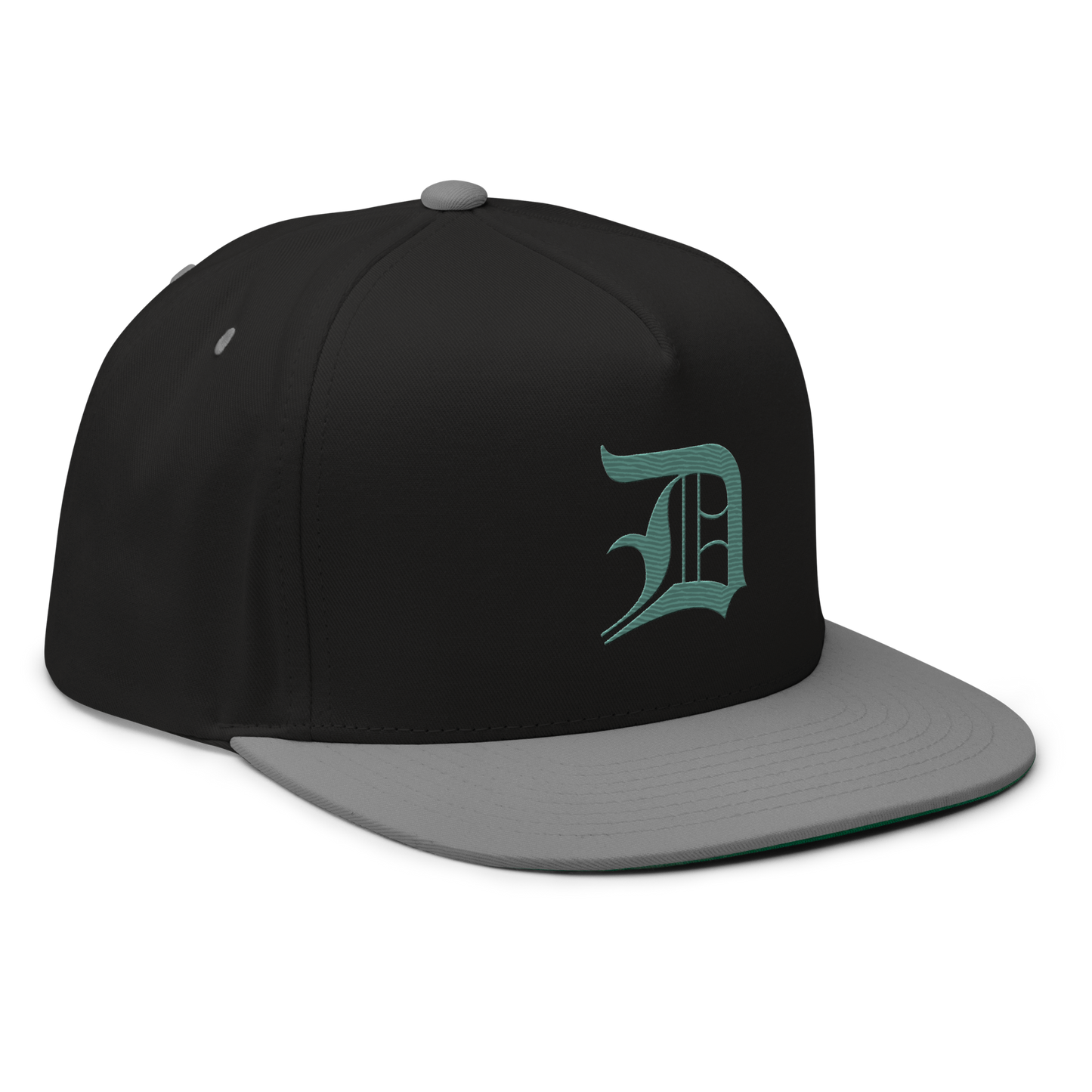 Detroit 'Old English D' Flat Bill Snapback (Copper Green)