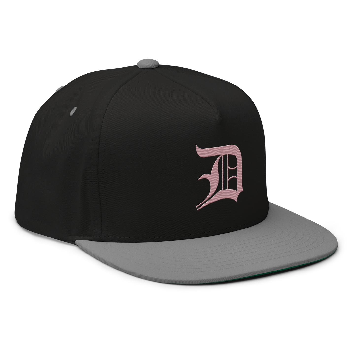 Detroit 'Old English D' Flat Bill Snapback (Cherry Blossom Pink)