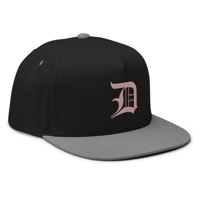 Detroit 'Old English D' Flat Bill Snapback (Cherry Blossom Pink)