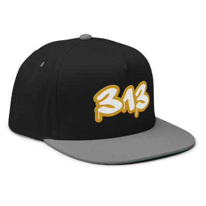 Detroit '313' Flat BIll Snapback (Gold Tag Font)