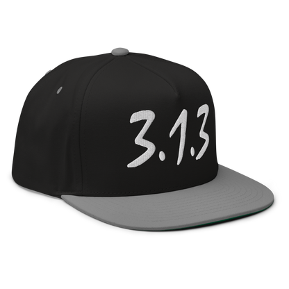 Detroit '313' Snapback (Compton Font) | 5-Panel - White/Black