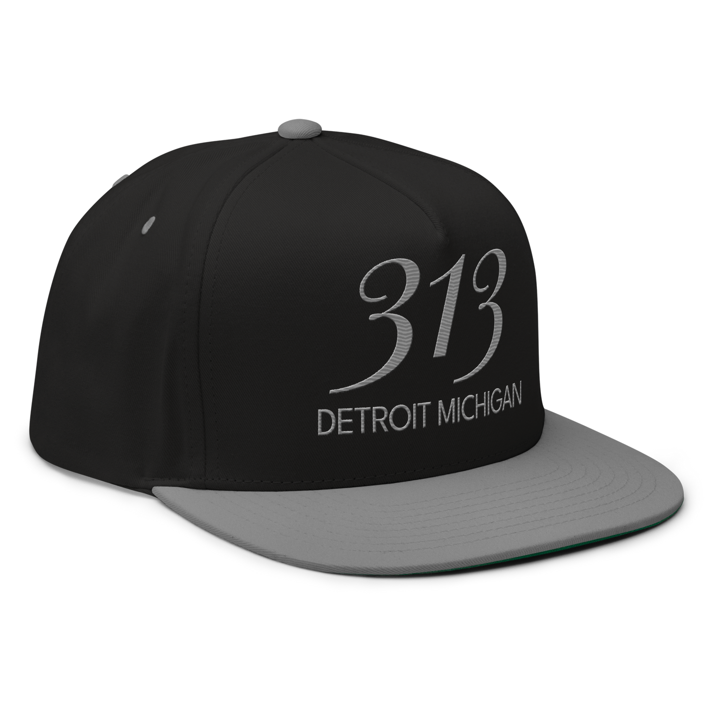 '313 Detroit Michigan' Snapback | 5-Panel - Grey