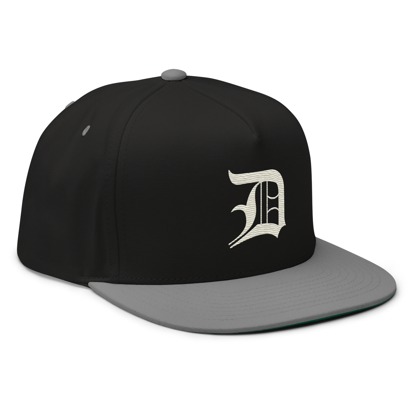 Detroit 'Old English D' Flat Bill Snapback (Ivory White)