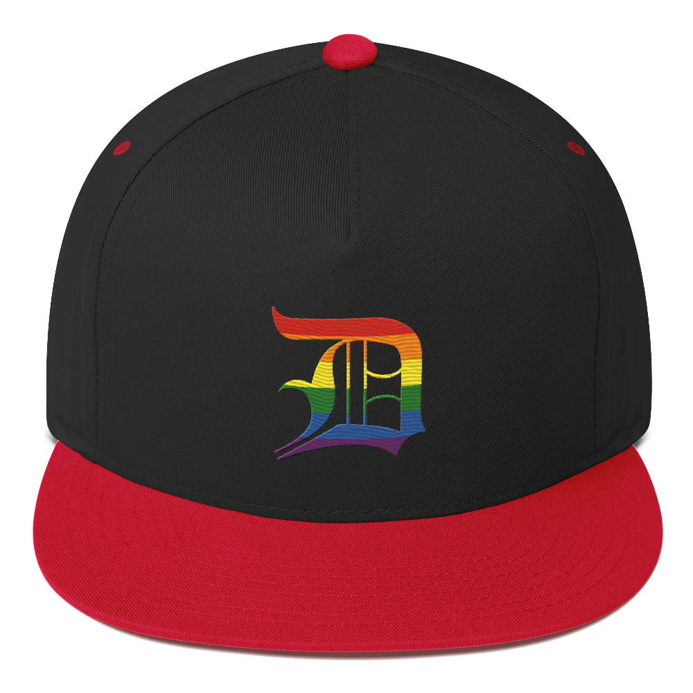 Detroit 'Old English D' Flat Bill Snapback (Rainbow Pride Edition)