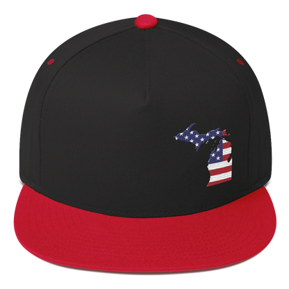 Michigan Flat Bill Snapback (Patriotic Edition)