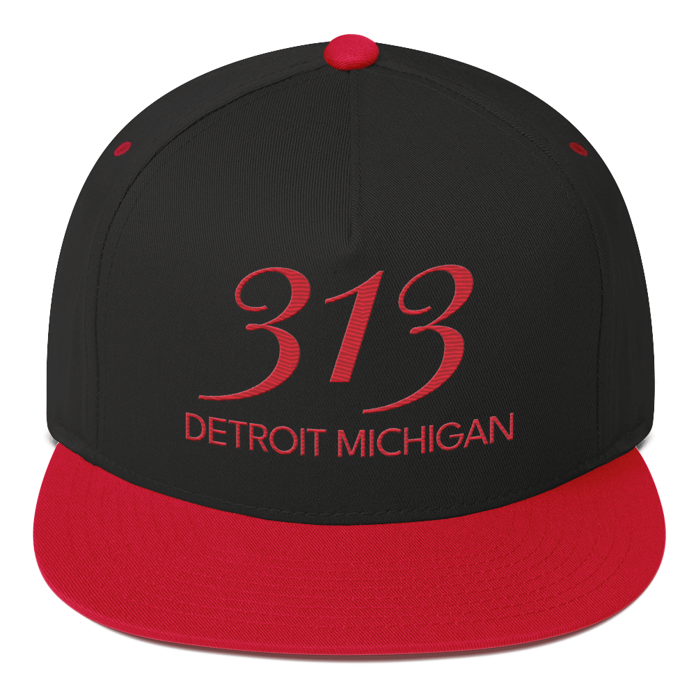 '313 Detroit Michigan' Snapback | 5-Panel - Red