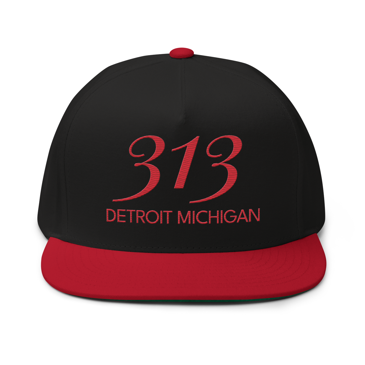 '313 Detroit Michigan' Snapback | 5-Panel - Red