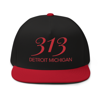 '313 Detroit Michigan' Snapback | 5-Panel - Red