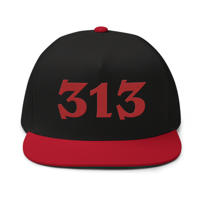 Detroit '313' Snapback | 5-Panel - Red