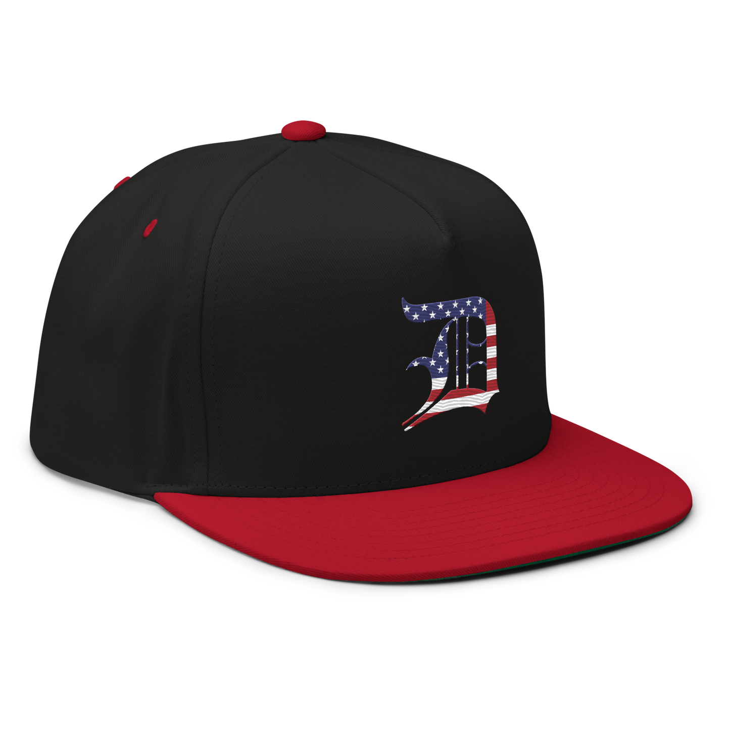 Detroit 'Old English D' Flat Bill Snapback (Patriotic Edition)