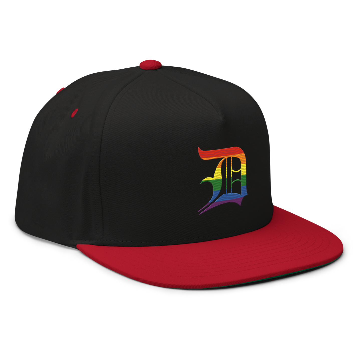 Detroit 'Old English D' Flat Bill Snapback (Rainbow Pride Edition)