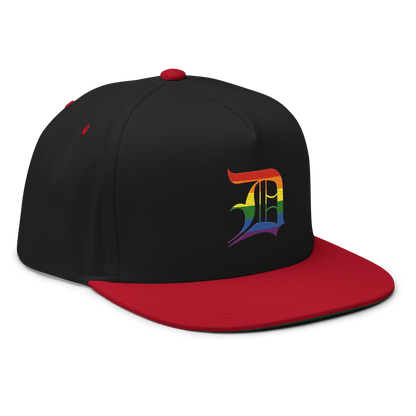 Detroit 'Old English D' Flat Bill Snapback (Rainbow Pride Edition)