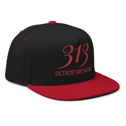 '313 Detroit Michigan' Snapback | 5-Panel - Red