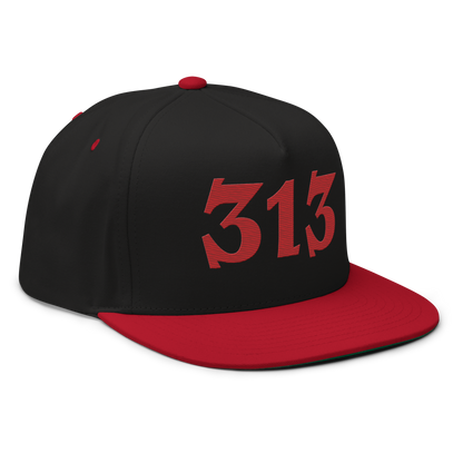 Detroit '313' Snapback | 5-Panel - Red