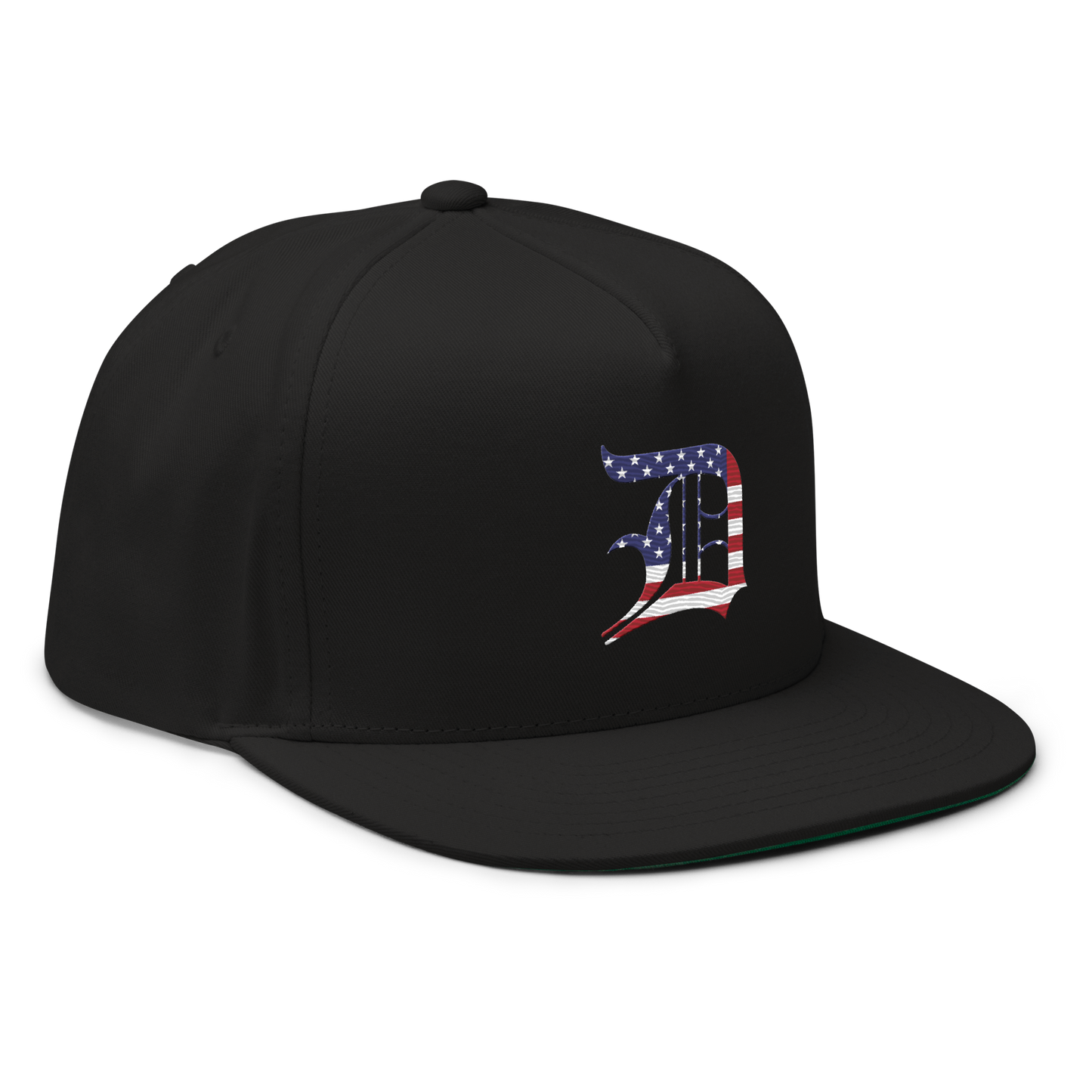 Detroit 'Old English D' Flat Bill Snapback (Patriotic Edition)