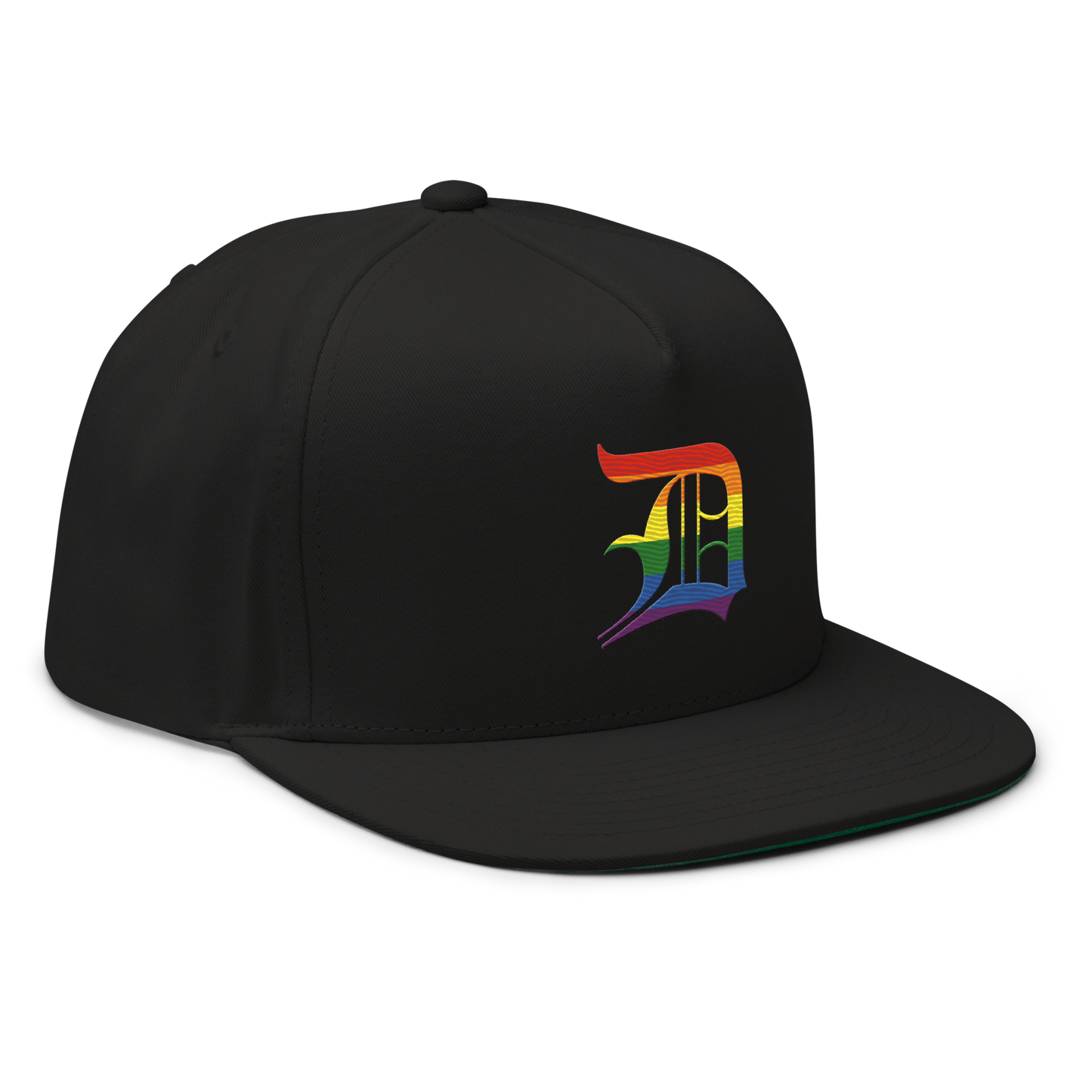 Detroit 'Old English D' Flat Bill Snapback (Rainbow Pride Edition)