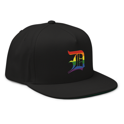 Detroit 'Old English D' Flat Bill Snapback (Rainbow Pride Edition)