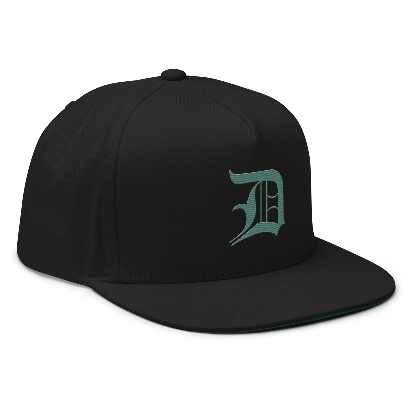 Detroit 'Old English D' Flat Bill Snapback (Copper Green)