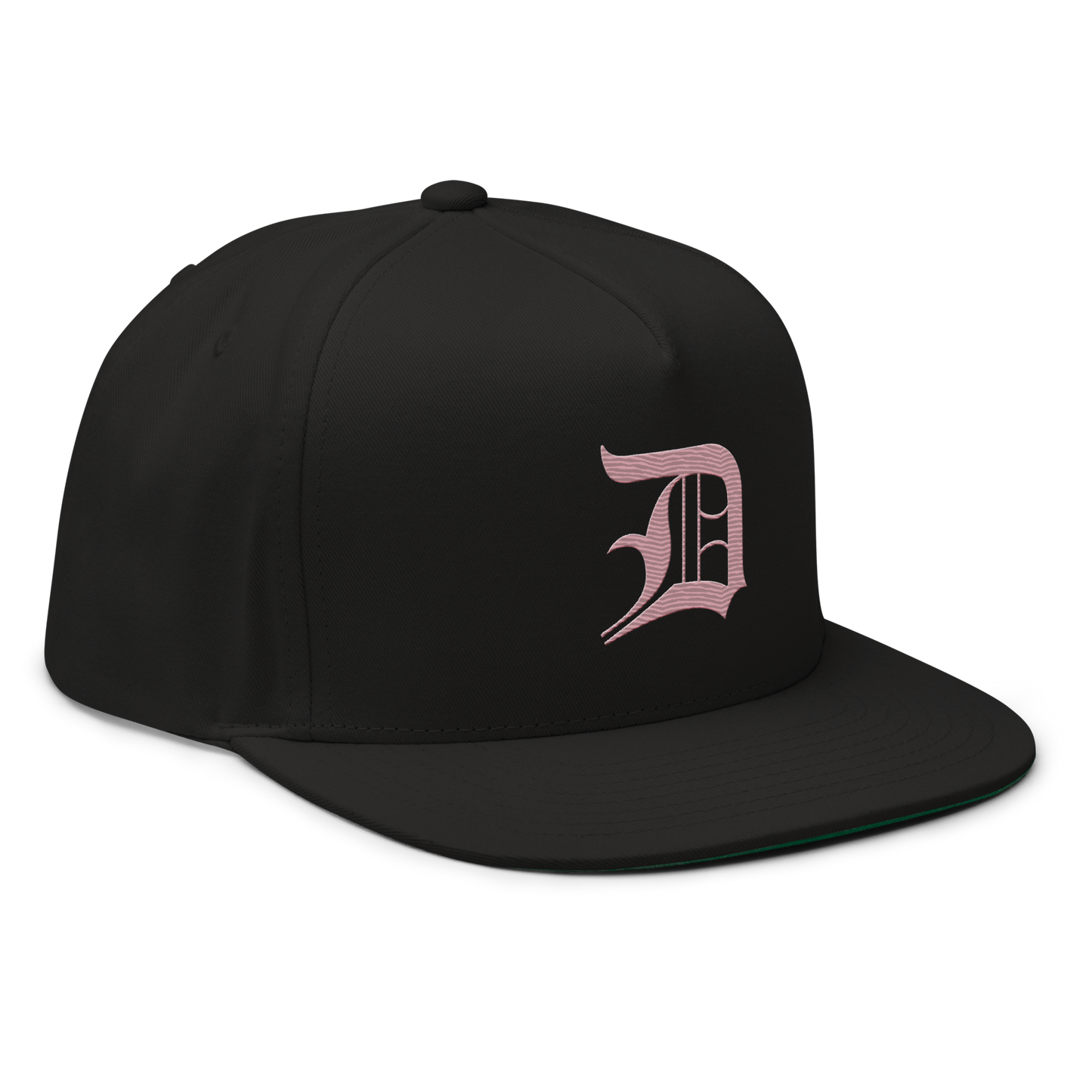 Detroit 'Old English D' Flat Bill Snapback (Cherry Blossom Pink)