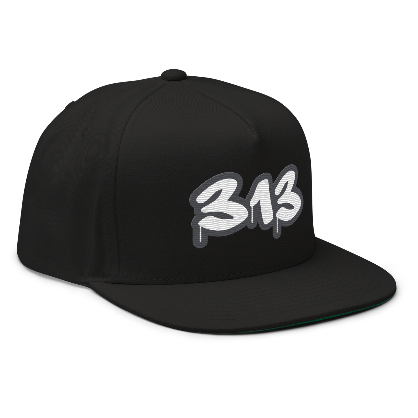 Detroit '313' Flat BIll Snapback (Iron Ore Grey Tag Font)