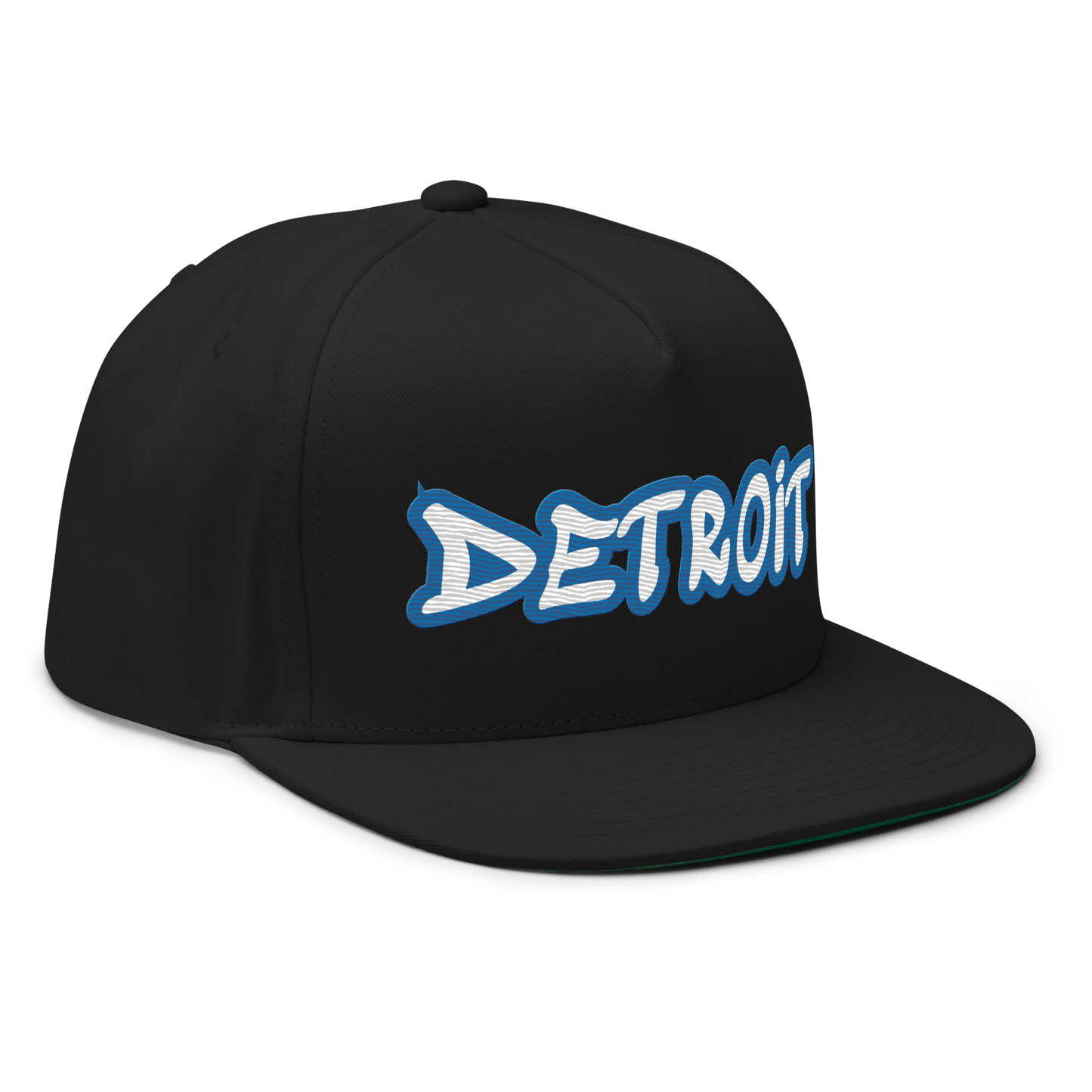 'Detroit' Flat Bill Snapback (Azure Tag Font)