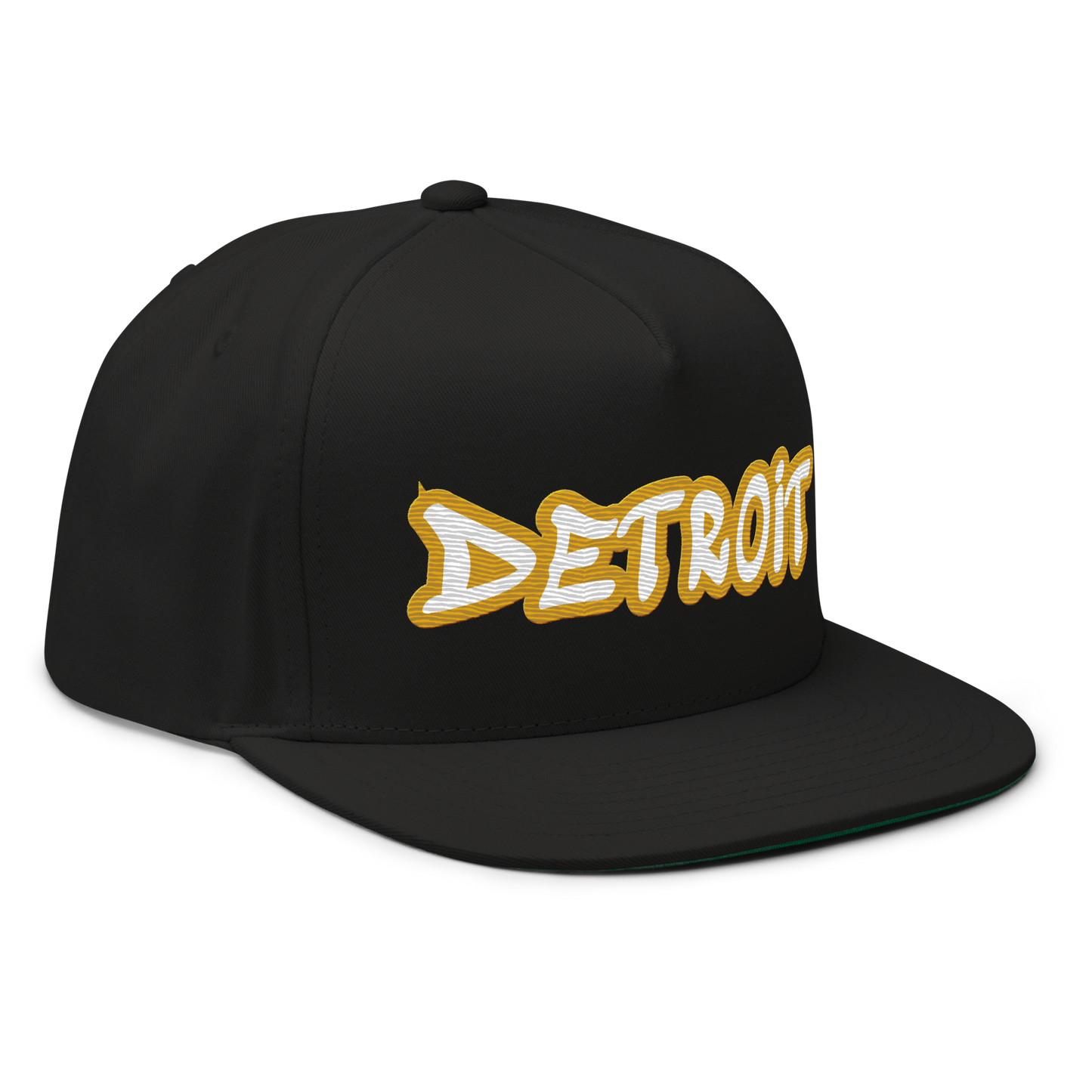 'Detroit' Flat Bill Snapback (Gold Tag Font)