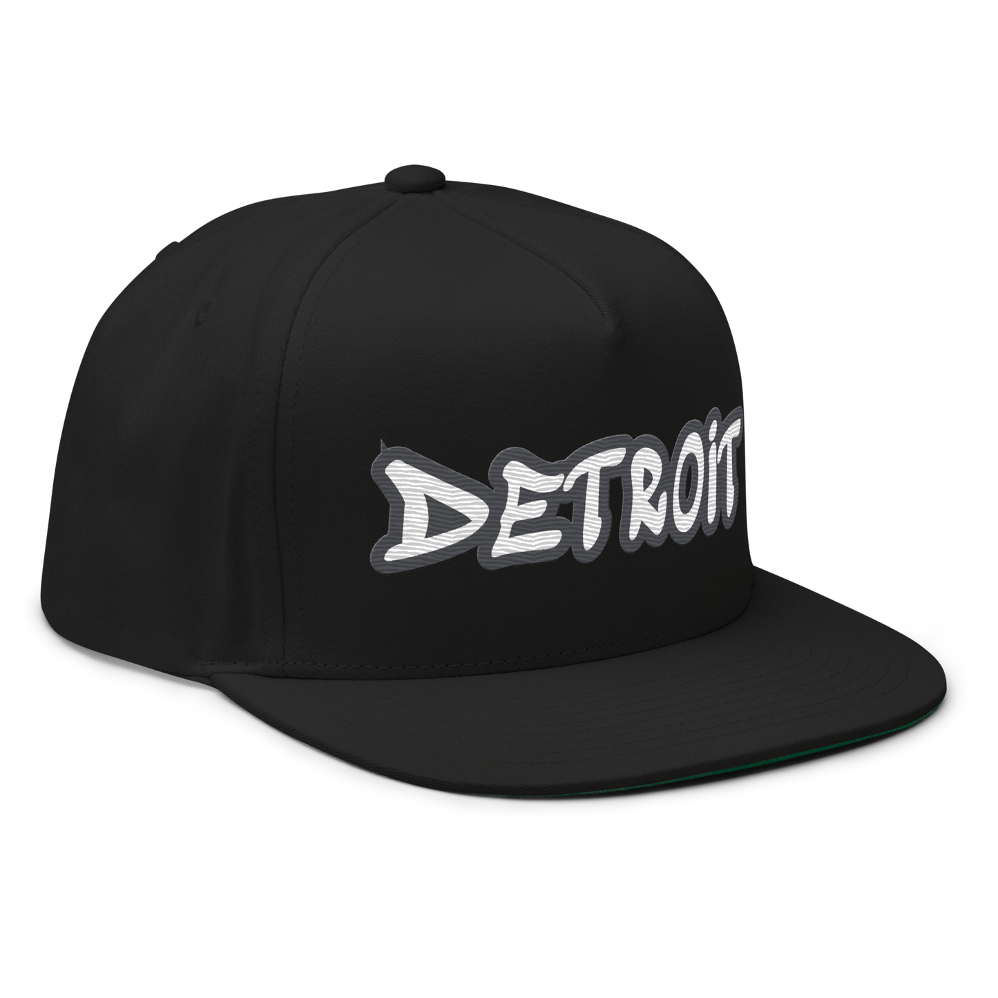 'Detroit' Flat Bill Snapback (Iron Ore Grey Tag Font)