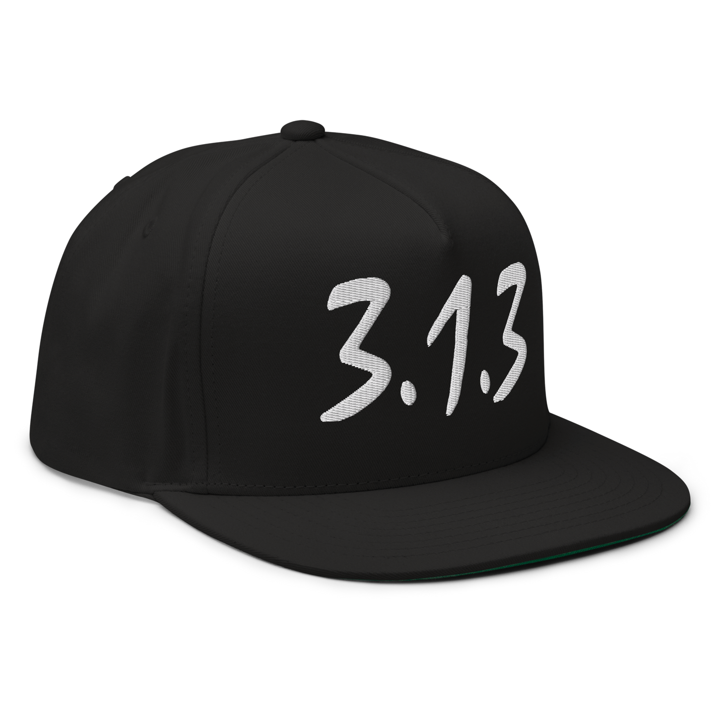 Detroit '313' Snapback (Compton Font) | 5-Panel - White/Black