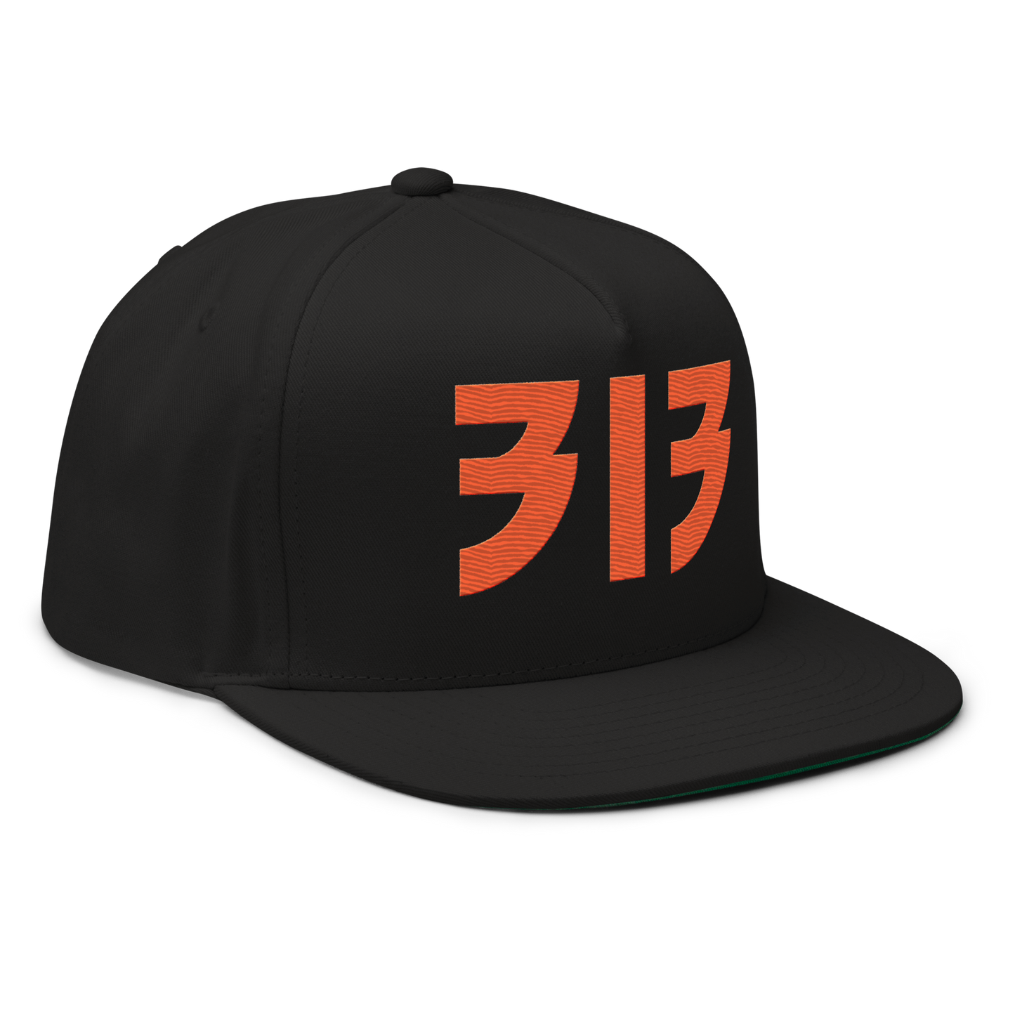 Detroit '313' Snapback (Glam Font) | 5-Panel - Orange