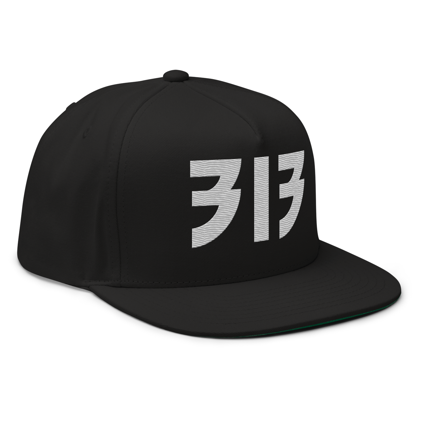 Detroit '313' Snapback (Glam Font) | 5-Panel - Platinum