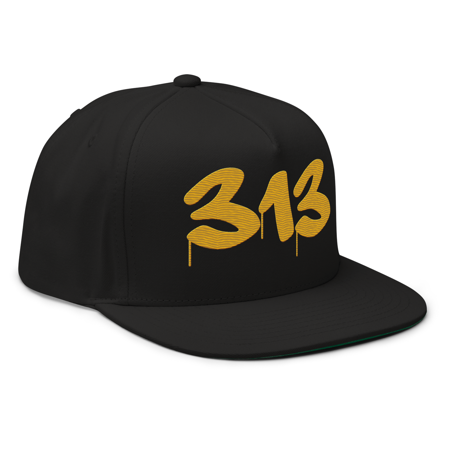 Detroit '313' Snapback (Tag Font) | 5-Panel - Gold