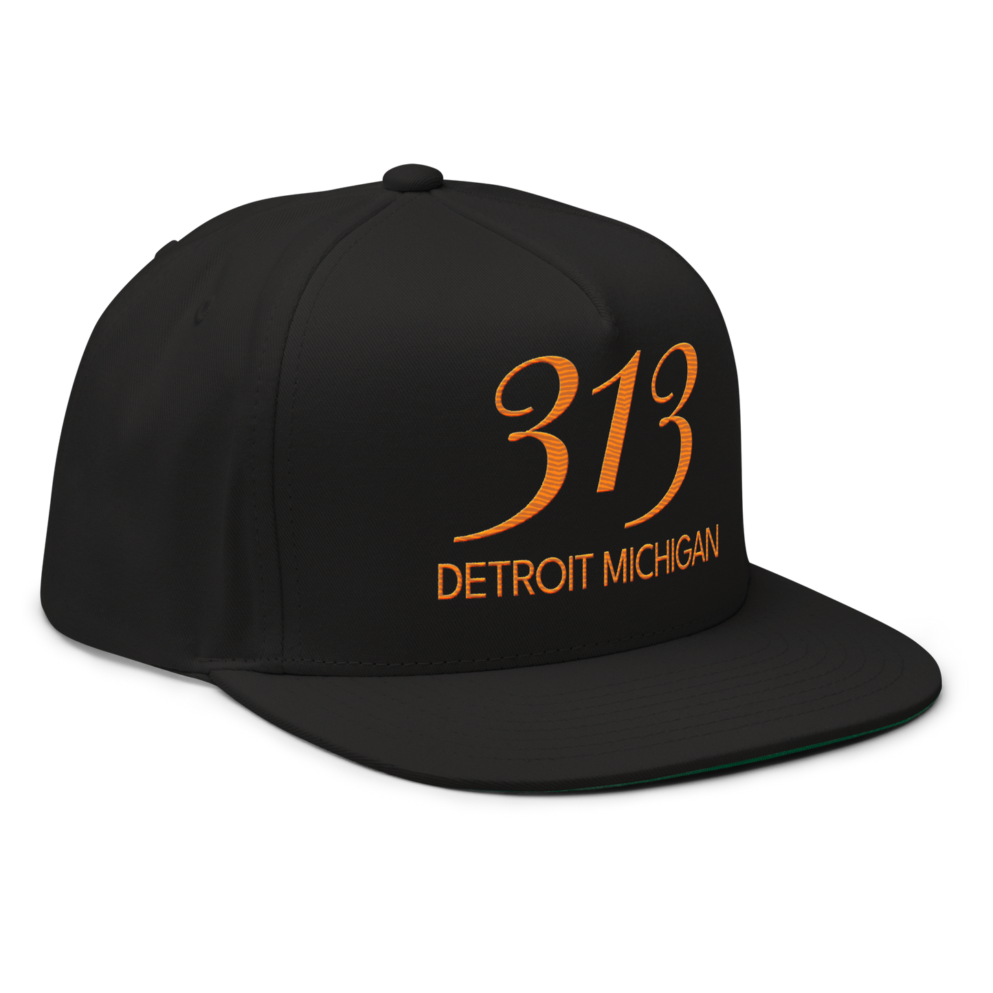 '313 Detroit Michigan' Snapback | 5-Panel - Orange